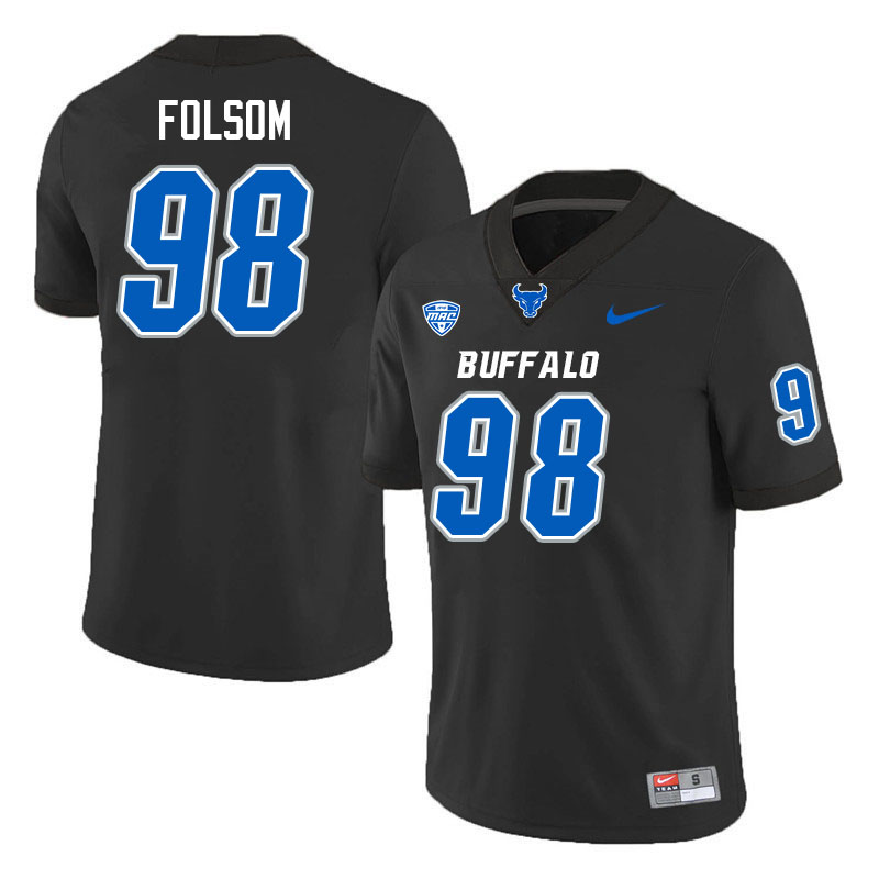 Buffalo Bulls #98 Daishon Folsom College Football Jerseys Stitched Sale-Black